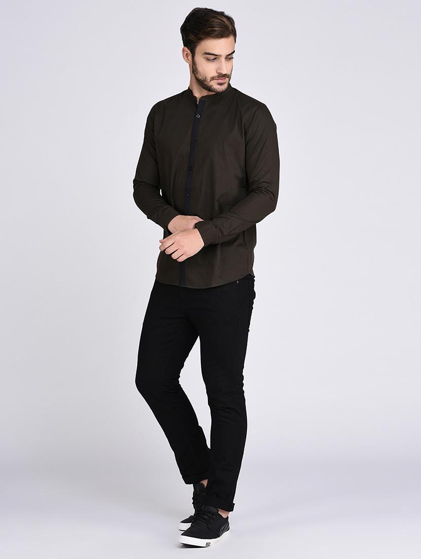 green cotton casual shirt - 15614744 - Zoom Image - 4