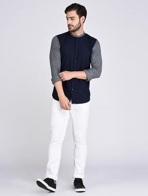 blue cotton casual shirt - 15614745 - Standard Image - 4