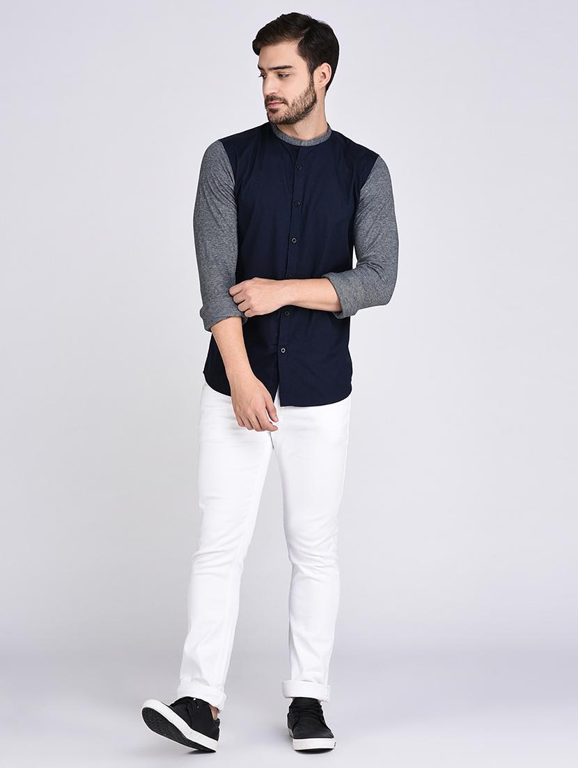 blue cotton casual shirt - 15614745 - Zoom Image - 4