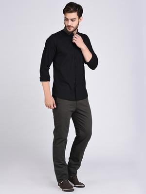 black cotton casual shirt - 15614746 - Standard Image - 4