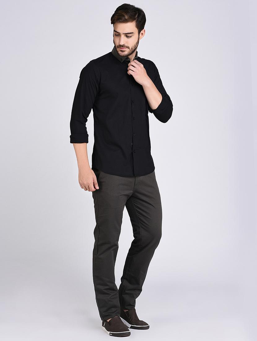 black cotton casual shirt - 15614746 - Zoom Image - 4