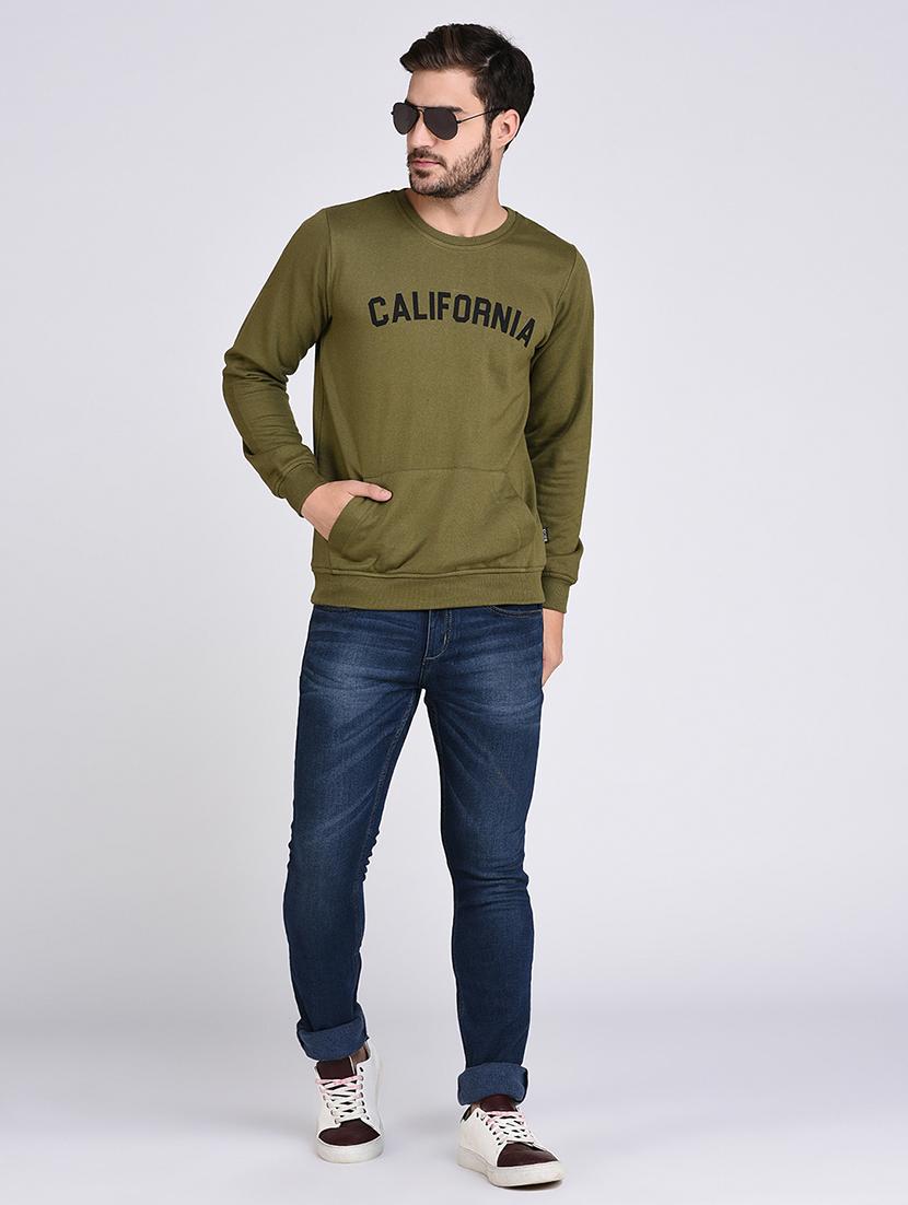 green chest print sweatshirt - 15614762 - Zoom Image - 4