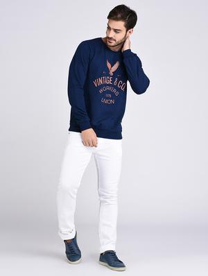 blue fleece chest print sweatshirt - 15614764 - Standard Image - 4