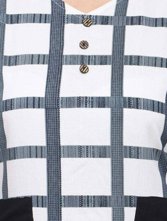 Checkered straight kurta - 15614868 - Zoom Image - 4