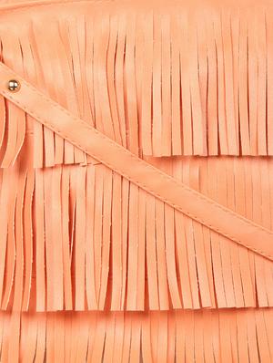 orange leatherette (pu) regular sling bag - 15615259 - Standard Image - 4