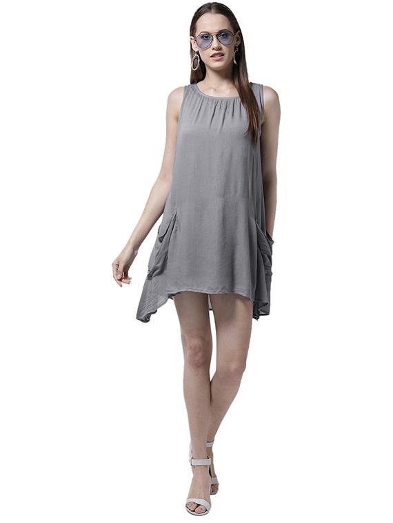 pocket detail asymmetric dress - 15615400 - Zoom Image - 4