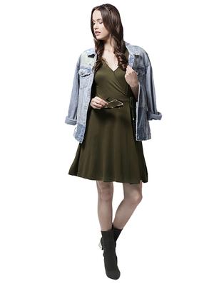 knot detail front overlap dress - 15615402 - Standard Image - 4