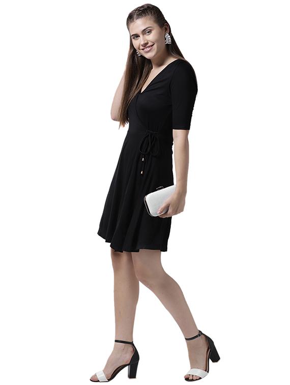 knot detail front overlap dress - 15615403 - Zoom Image - 4