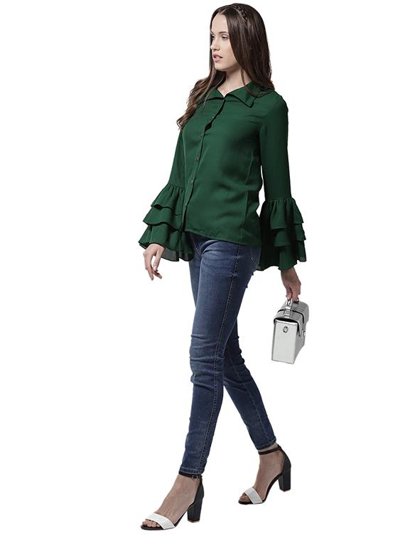 layered bell sleeved shirt - 15615425 - Zoom Image - 4