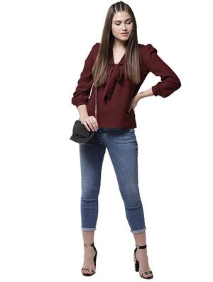 gather detail tie up neck top - 15615428 - Standard Image - 4
