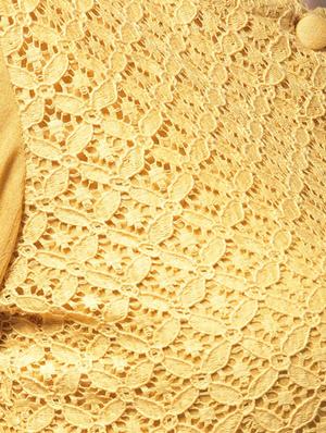 lace yoke gather detail asymmetric top - 15615432 - Standard Image - 4