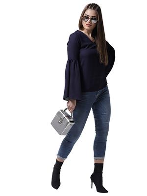 lace panel cutout back top - 15615443 - Standard Image - 4