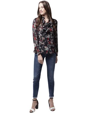 ruffled detail mandarin neck top - 15615452 - Standard Image - 4
