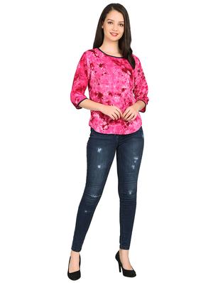 piping detail tie and dye top - 15615543 - Standard Image - 4
