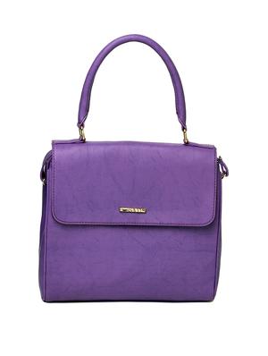 purple leatherette (pu) regular handbag - 15615650 - Standard Image - 4