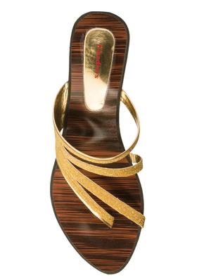 gold slip on sandals - 15615674 - Standard Image - 4