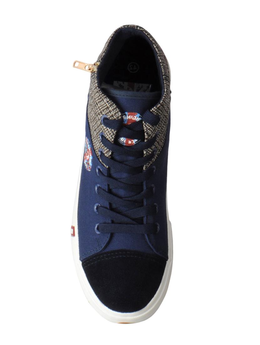 navy Canvas lace up sneakers - 15615697 - Zoom Image - 4
