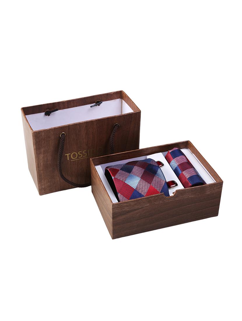 multicolor micro fibre with pocket square and cufflink - 15615758 - Zoom Image - 4