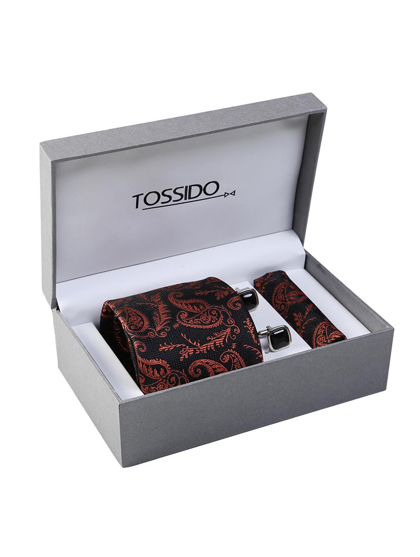 black micro fiber tie with cufflinks and pocketsquare - 15615769 - Zoom Image - 4