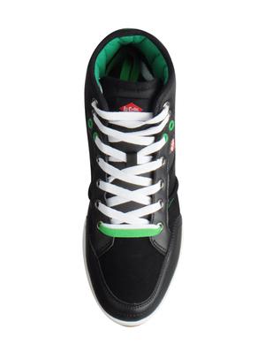 black leatherette lace up sneakers - 15616051 - Standard Image - 4