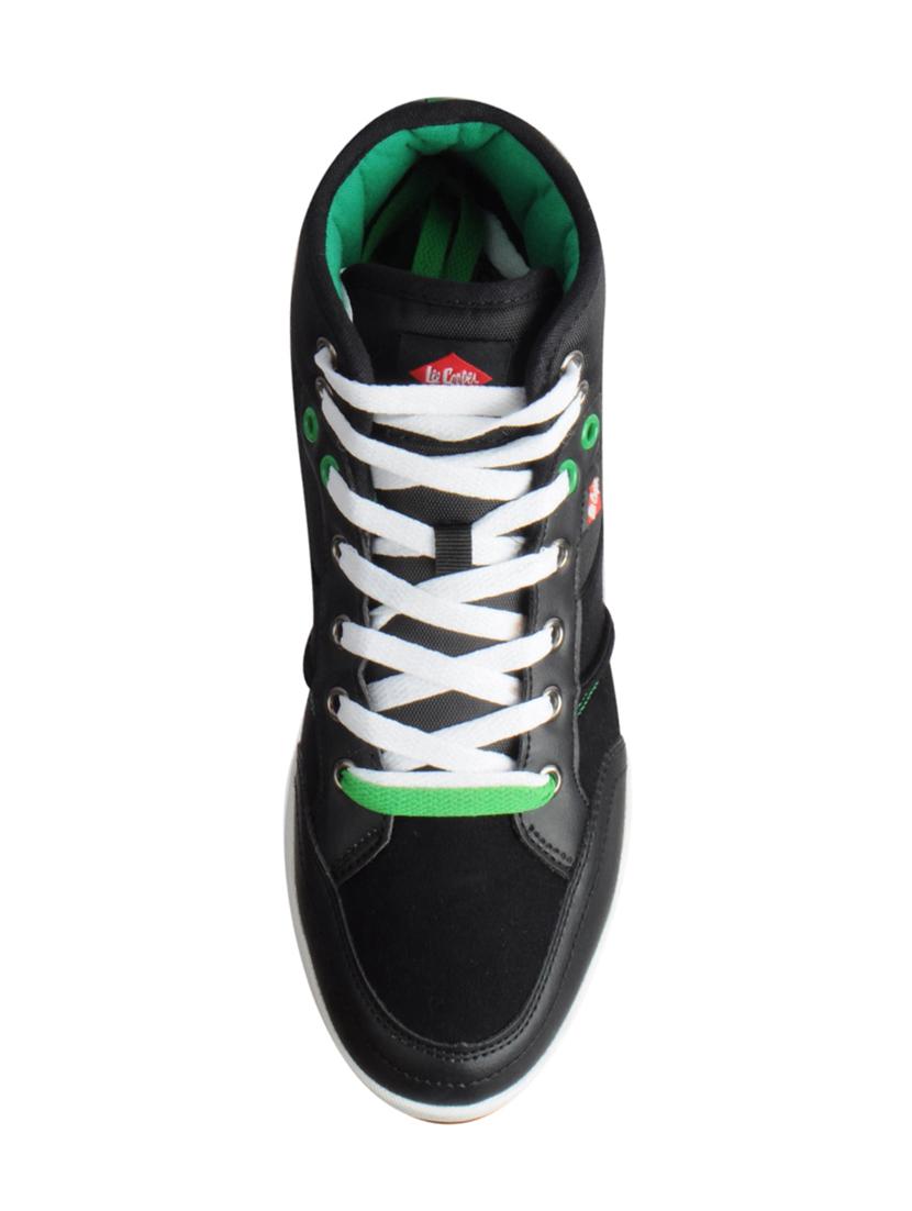 black leatherette lace up sneakers - 15616051 - Zoom Image - 4