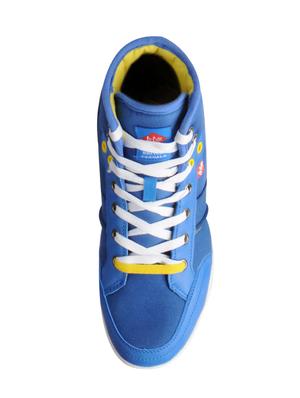 blue leatherette lace up sneakers - 15616052 - Standard Image - 4