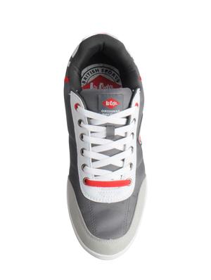 grey leatherette lace up sneakers - 15616053 - Standard Image - 4