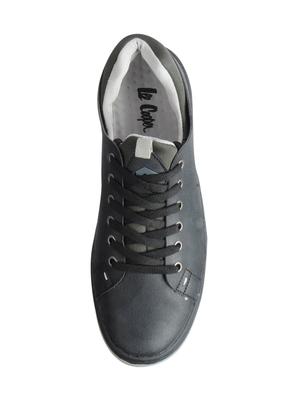 black leatherette lace up sneakers - 15616056 - Standard Image - 4