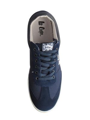 navy leatherette lace up sneakers - 15616057 - Standard Image - 4