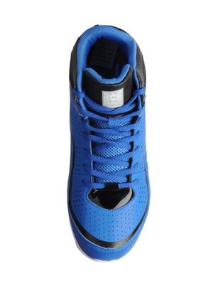 blue leatherette lace up sport shoes - 15616065 - Standard Image - 4