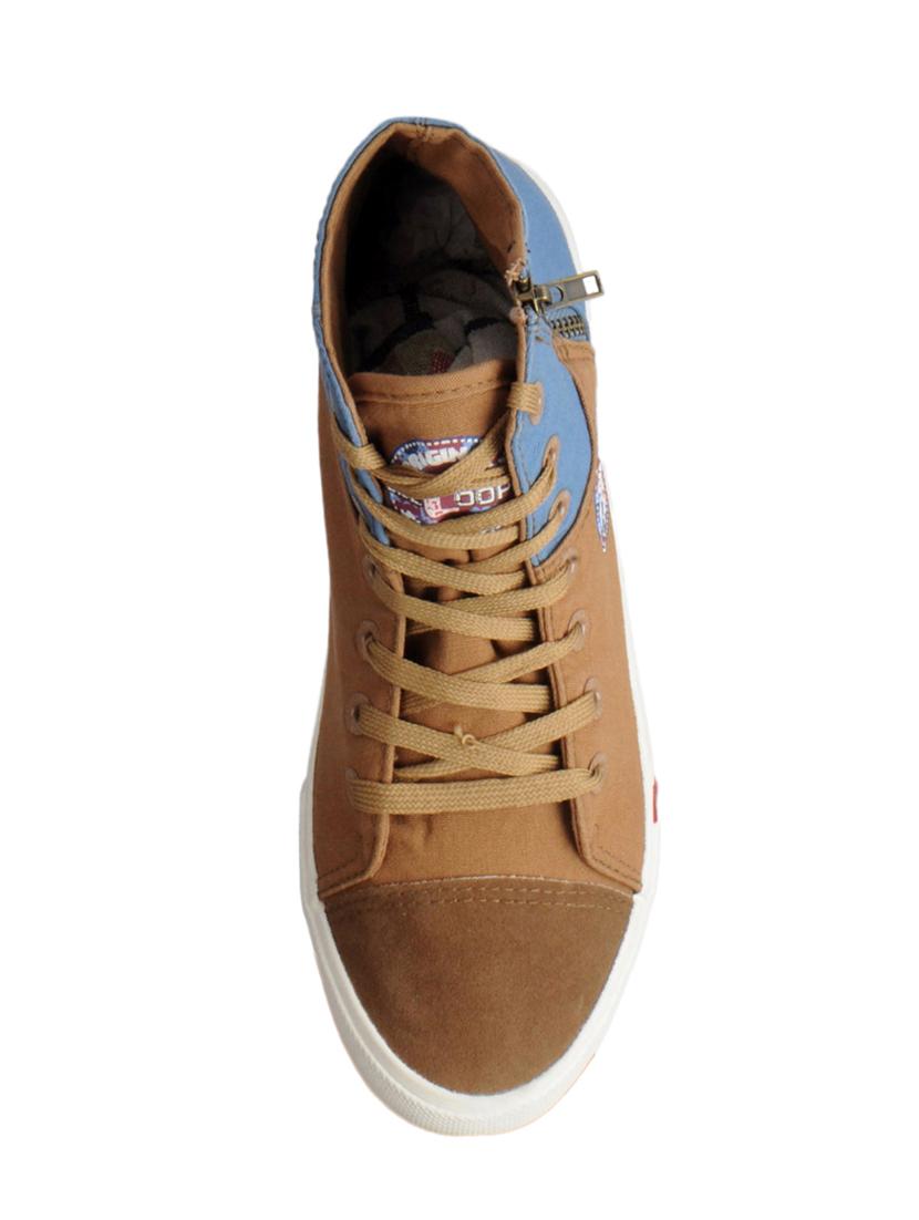 brown leatherette lace up sneakers - 15616075 - Zoom Image - 4