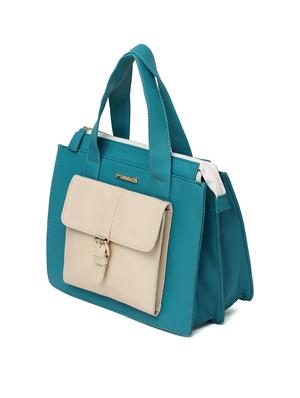 blue leatherette (pu) regular handbag - 15616082 - Standard Image - 4