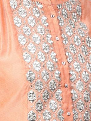 Gotta work silk flared kurta - 15616108 - Standard Image - 4