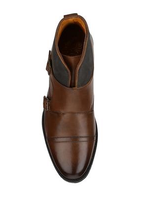 tan Leather slip on boots - 15616455 - Standard Image - 4