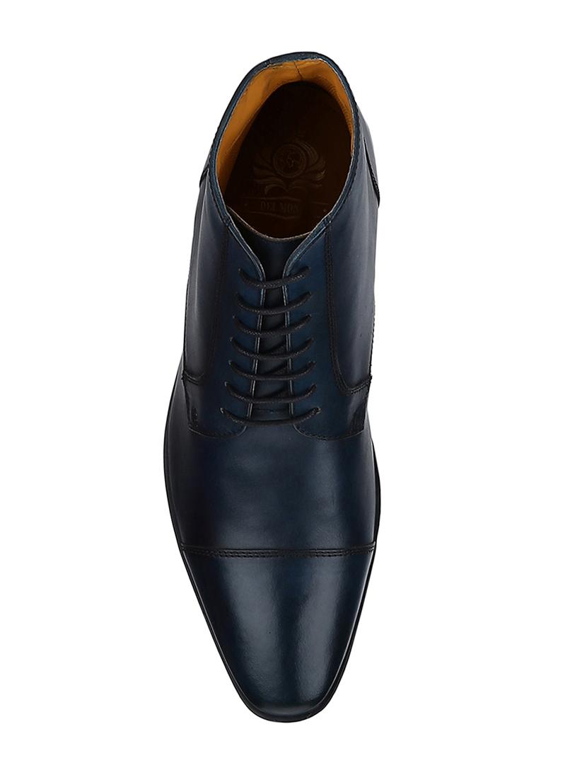 navy Leather high ankle boots - 15616473 - Zoom Image - 4