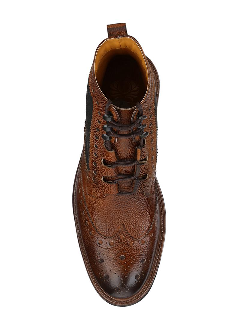 tan Leather high ankle boots - 15616476 - Zoom Image - 4
