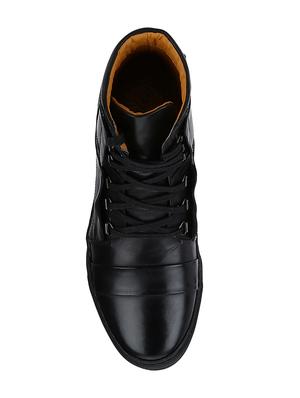 black Leather lace up sneakers - 15616500 - Standard Image - 4