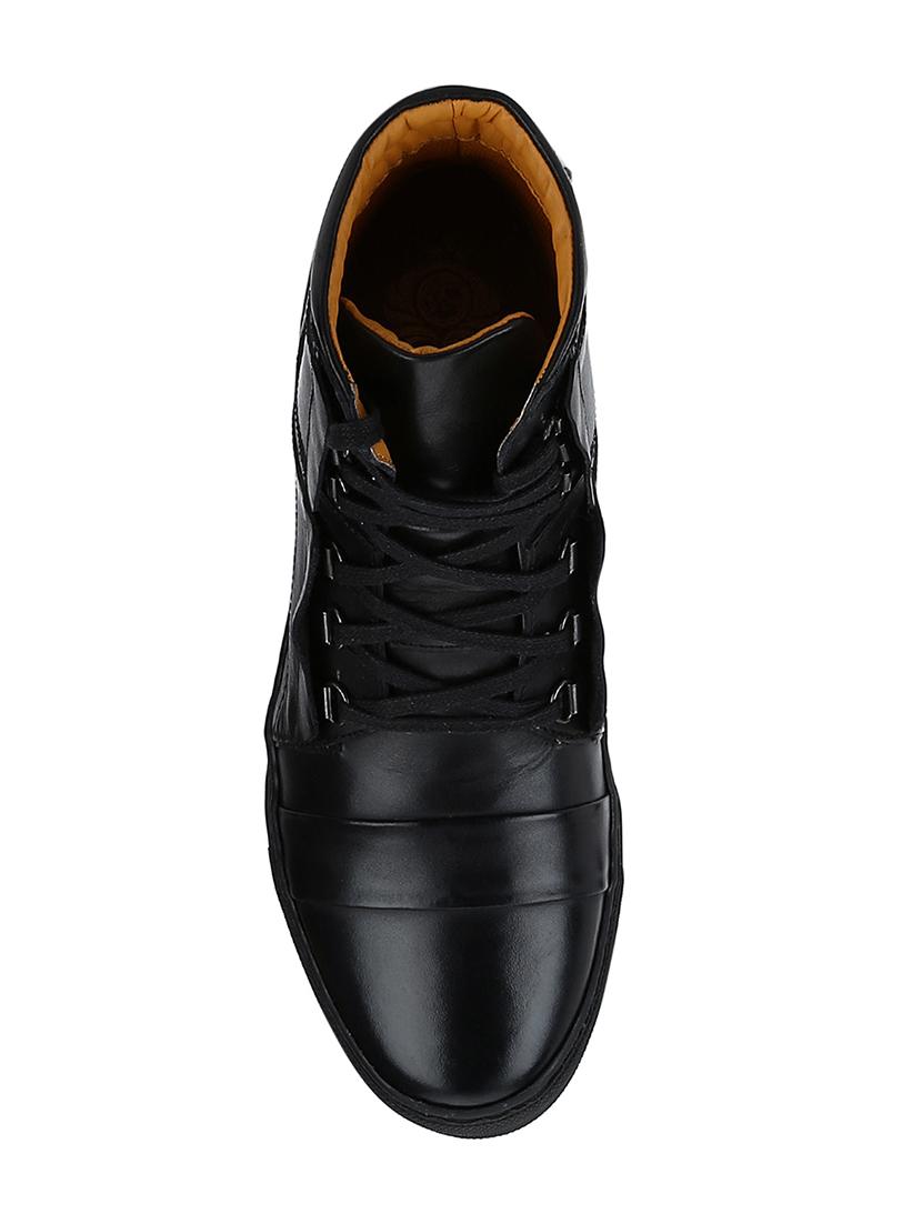 black Leather lace up sneakers - 15616500 - Zoom Image - 4