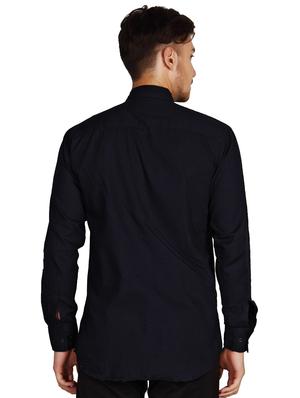navy blue cotton casual shirt - 15616553 - Standard Image - 4