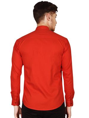 red cotton casual shirt - 15616556 - Standard Image - 4