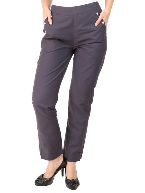 mid waist flat front trouser - 15616741 - Standard Image - 1
