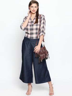 elasticated waist mid rise flared palazzo - 15617005 - Standard Image - 4
