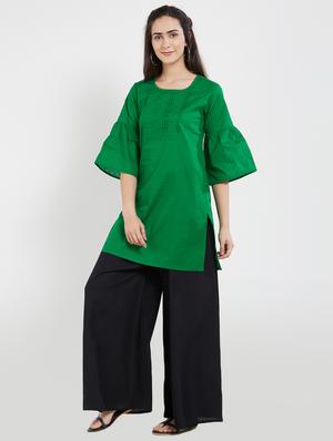 Dobby straight kurti - 15619533 - Standard Image - 4