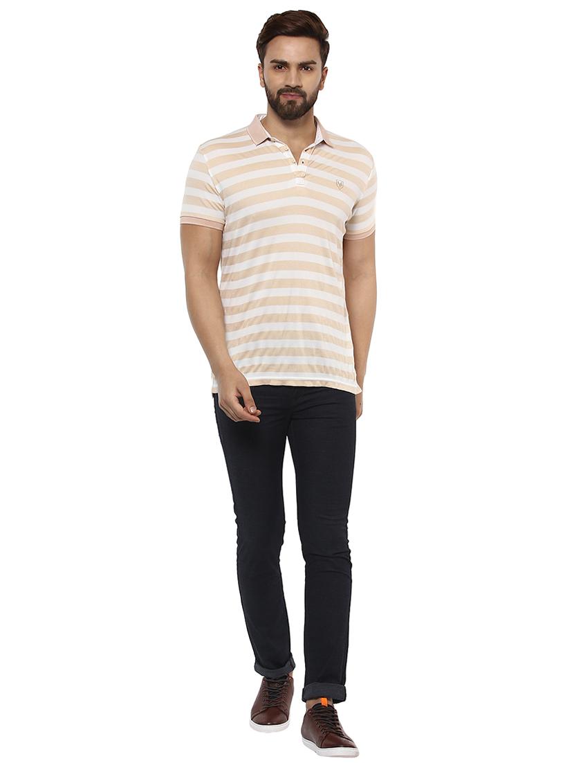 beige cotton blend polo t-shirt - 15619662 - Zoom Image - 4