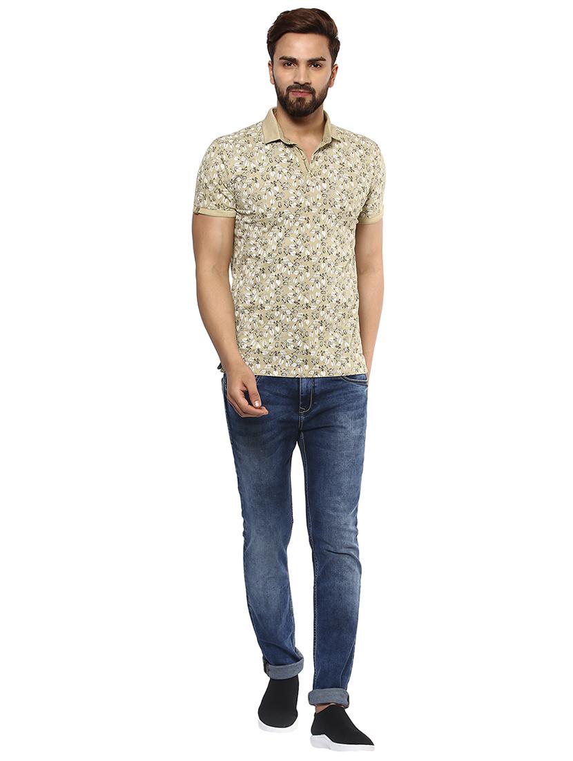 beige cotton all over print t-shirt - 15619668 - Zoom Image - 4