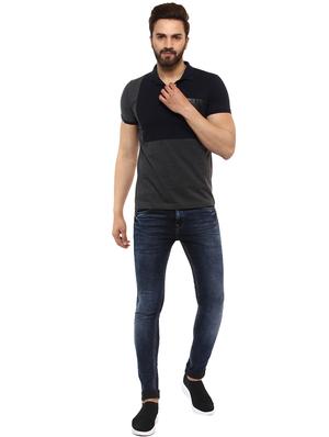 grey cotton color block t-shirt - 15619672 - Standard Image - 4