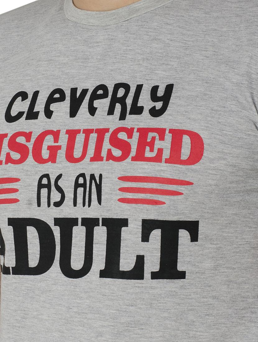 grey cotton chest print t-shirt - 15619912 - Zoom Image - 4