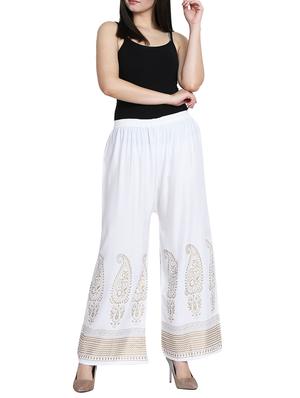 Foil printed flared palazzo - 15620002 - Standard Image - 4