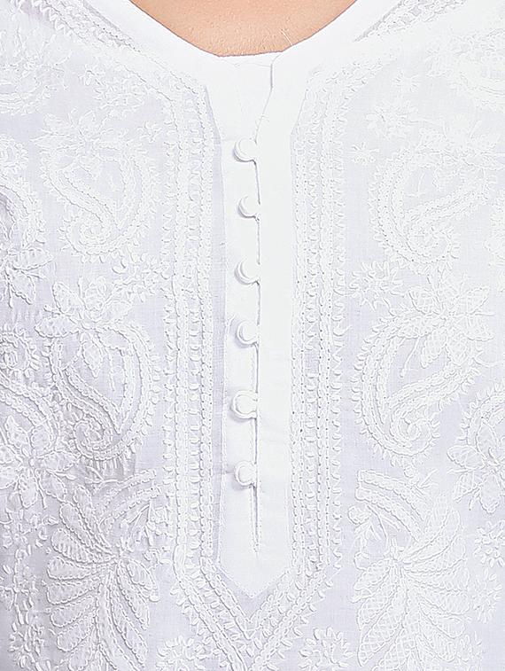 Chikankari straight kurta - 15620241 - Zoom Image - 4