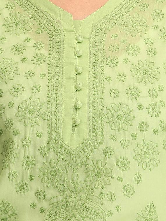 Chikankari straight kurta - 15620242 - Zoom Image - 4